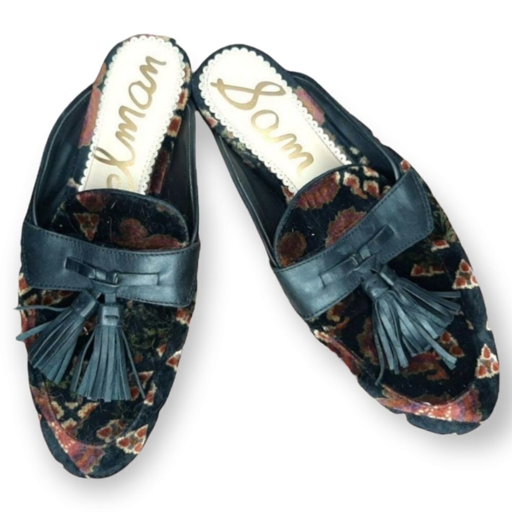 Sam Edelman Black and Red Mules